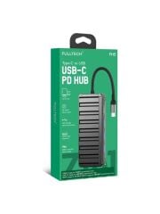 Fulltech Fh5 Pd 7in1 Type-C to Usb 3xUsb 1Xhdmı Tf/Sd Pd 100W Girişli Çoğaltıcı (Siyah)
