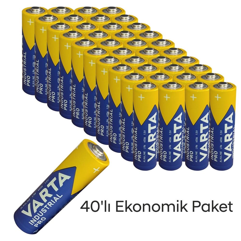 Varta Endüstriyel Aa ince Kalem Pil 1.5V Alkalin 40'lı