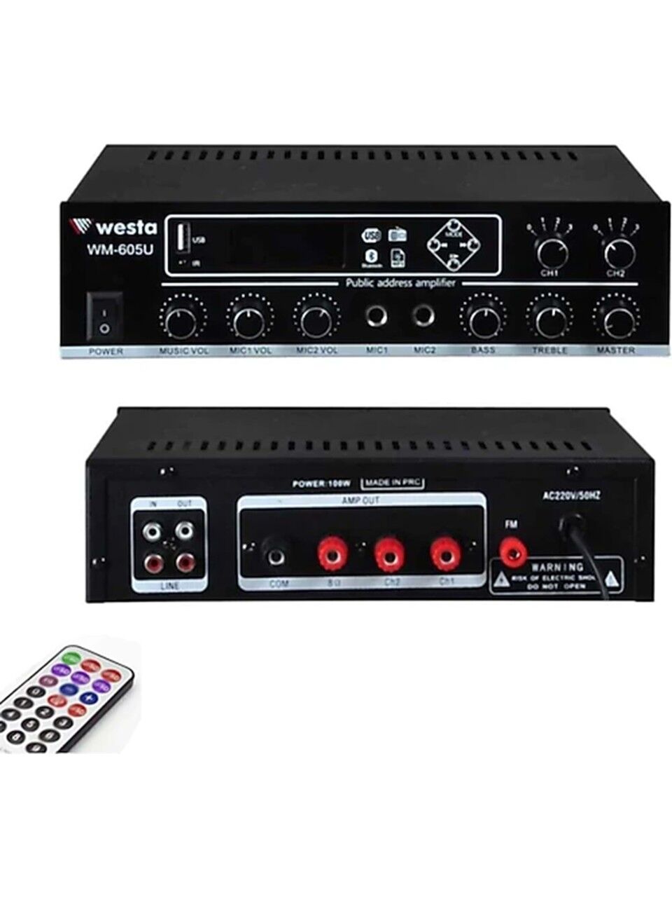 Westa WM-605U 100 W Trafolu 2 Kanallı Mikser Amfi