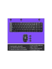 Logitech MK220 Kablosuz MM. Klavye Mouse Set Siyah 920-003163