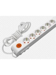 Mutlusan Ri-Tech 6lı Anahtarlı Topraklı Grup Priz Çocuk Korumalı 2 Metre