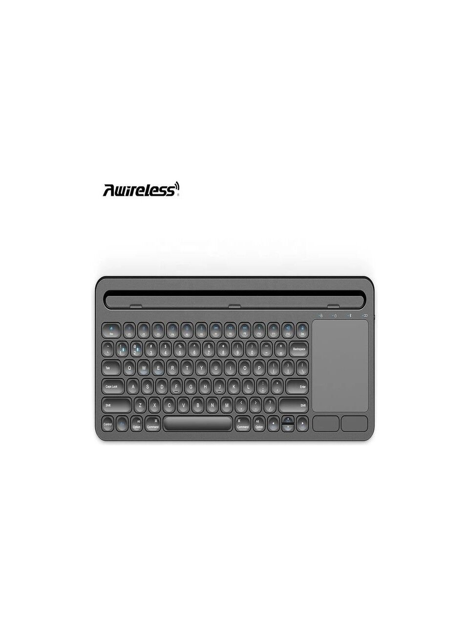Blic Kablosuz Type-C Şarjlı, Touchpad, Telefon, Tablet Standlı Bluetooth Klavye Siyah