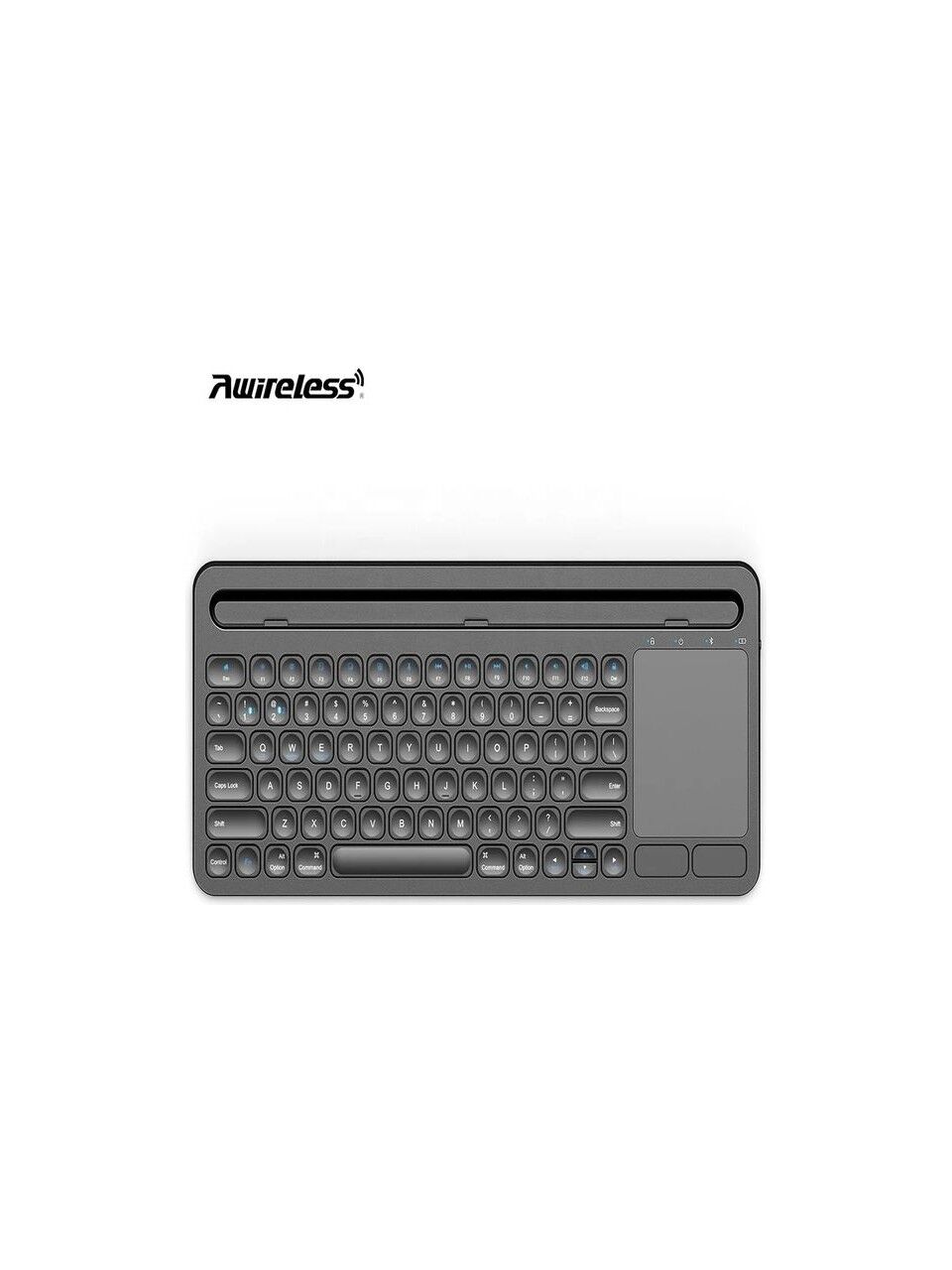 Blic Kablosuz Type-C Şarjlı, Touchpad, Telefon, Tablet Standlı Bluetooth Klavye Siyah