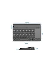 Blic Kablosuz Type-C Şarjlı, Touchpad, Telefon, Tablet Standlı Bluetooth Klavye Siyah