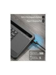 Blic Kablosuz Type-C Şarjlı, Touchpad, Telefon, Tablet Standlı Bluetooth Klavye Siyah