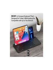 Blic Kablosuz Type-C Şarjlı, Touchpad, Telefon, Tablet Standlı Bluetooth Klavye Siyah