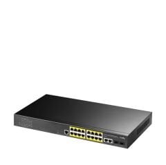 CUDY GS2018PS2-200W 16 PORT 10/100/1000 16 PORT POE+ 2 PORT UPLINK +2 SFP YONETILEBILIR RACK MOUNT SWITCH