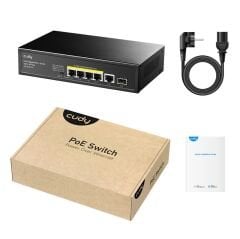 CUDY GS1005PTS1 5 PORT 10/100/1000 4 PORT POE+ 1 PORT UPLINK+ 1 SFP 120W YONETILEMEZ DESKTOP SWITCH