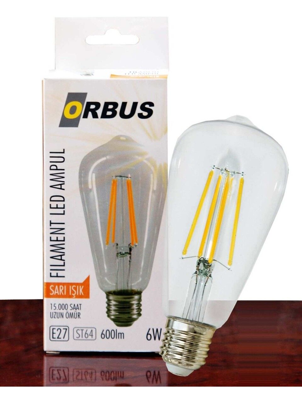 Orbus ORB-STM6W ST64 E27 6 W 540 Lümen Filament Led Ampul