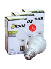 Orbus ORB-9W E27 3'lü LED Ampul Beyaz Işık