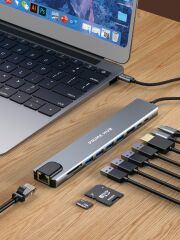 Fulltech FH22 10'u 1 Arada USB-C Çoklayıcı Adaptör