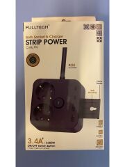 Fulltech Siyah Termal Akım Korumalı 2 Li Priz 2x Type C 2x USB 3680 W FTR-21