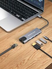 Fulltech Fh20 5-in-1 Usb-c Çoklayıcı Adaptör