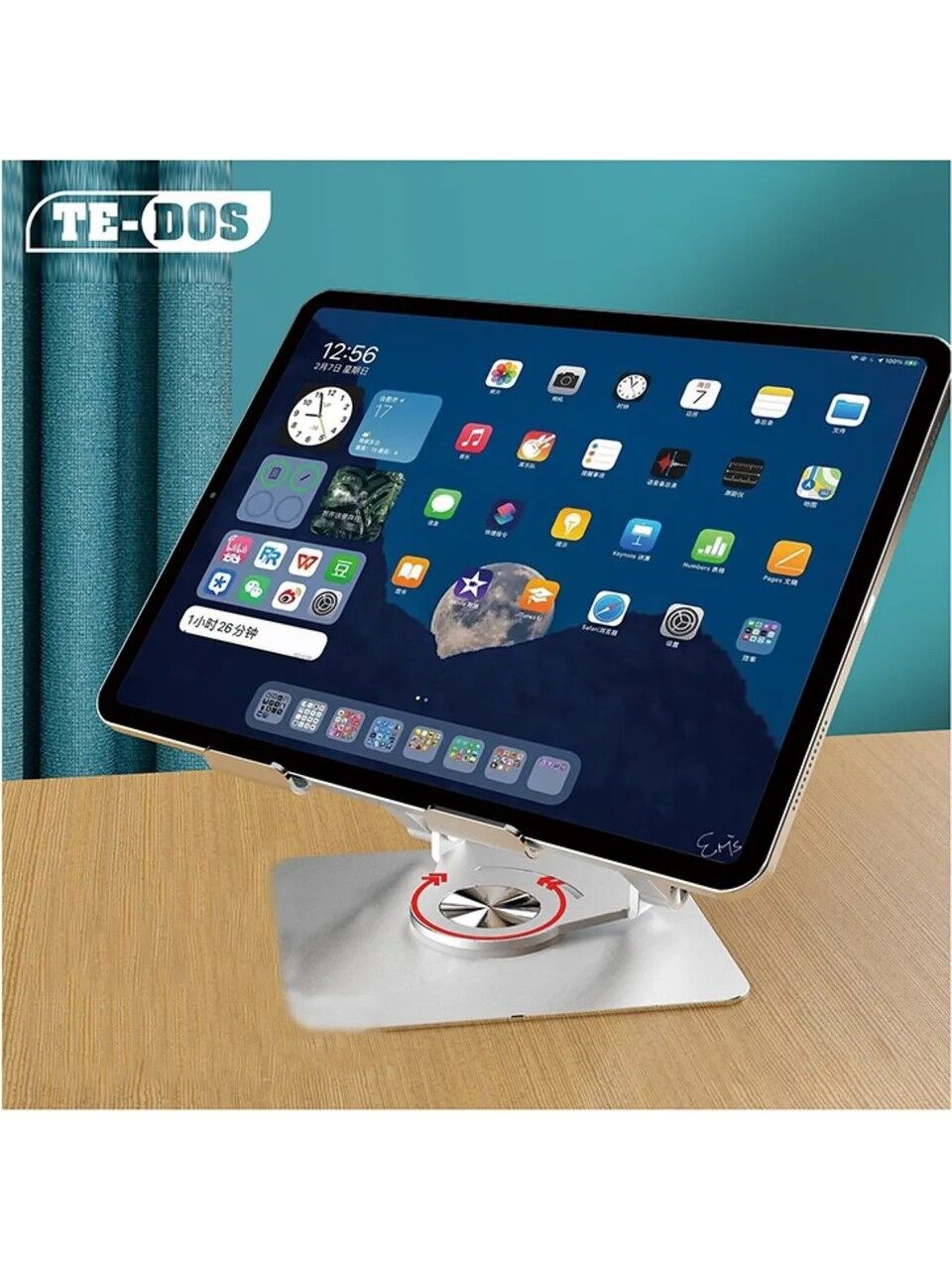 Te Dos 360 Derece Hareketli Açı Ayarlı Metal Masa üstü Tablet Tutucu