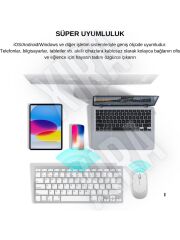 BLİC BKB-13 2.4G + Bluetooth Bağlantılı Kablosuz Klavye Mouse Set