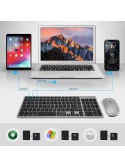 Blic BKB12 Şarj Edilebilir Kablosuz Klavye Mouse Set Bluetooth + USB Alıcı Bağlantı