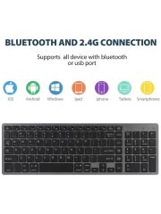 Blic BKB12 Şarj Edilebilir Kablosuz Klavye Mouse Set Bluetooth + USB Alıcı Bağlantı