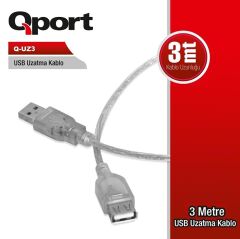 QPORT Q-UZ3 USB 2.0 USB UZATMA KABLOSU 3 MT