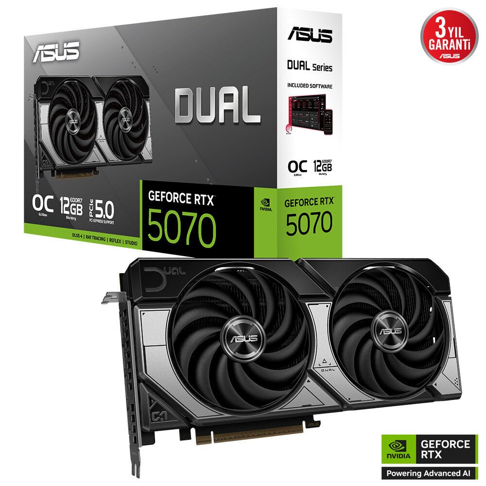 Asus RTX 5070 12GB GDDR7 192Bit 3xDP/1xHDMI (DUAL-RTX5070-O12G)