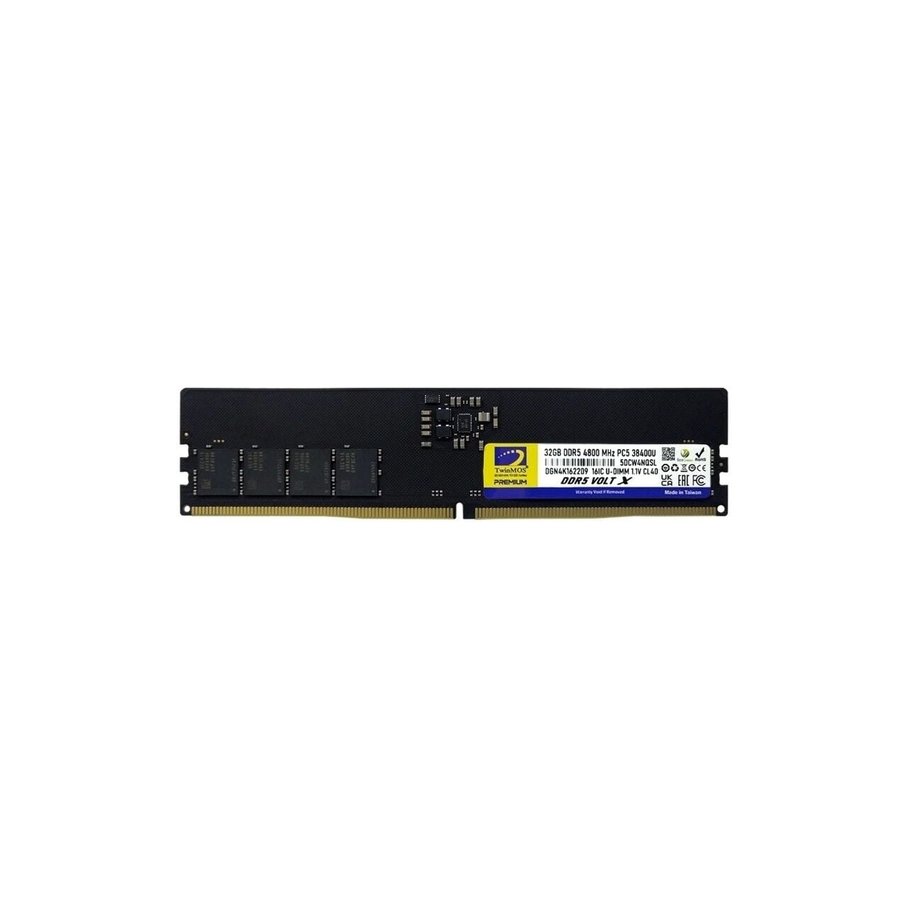 Twinmos 32GB DDR5 4800MHz Masaüstü RAM - Tek Modül Dev Kapasite