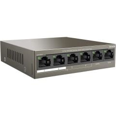 TENDA TEF1106P-4-63W 6 PORT 10/100 4 POE + 2 UPLINK 63WATT YONETILEMEZ SWITCH