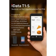 iData T1S Android 10 El Terminali - 4GB RAM / 64GB ROM - 5.5'' Ekran