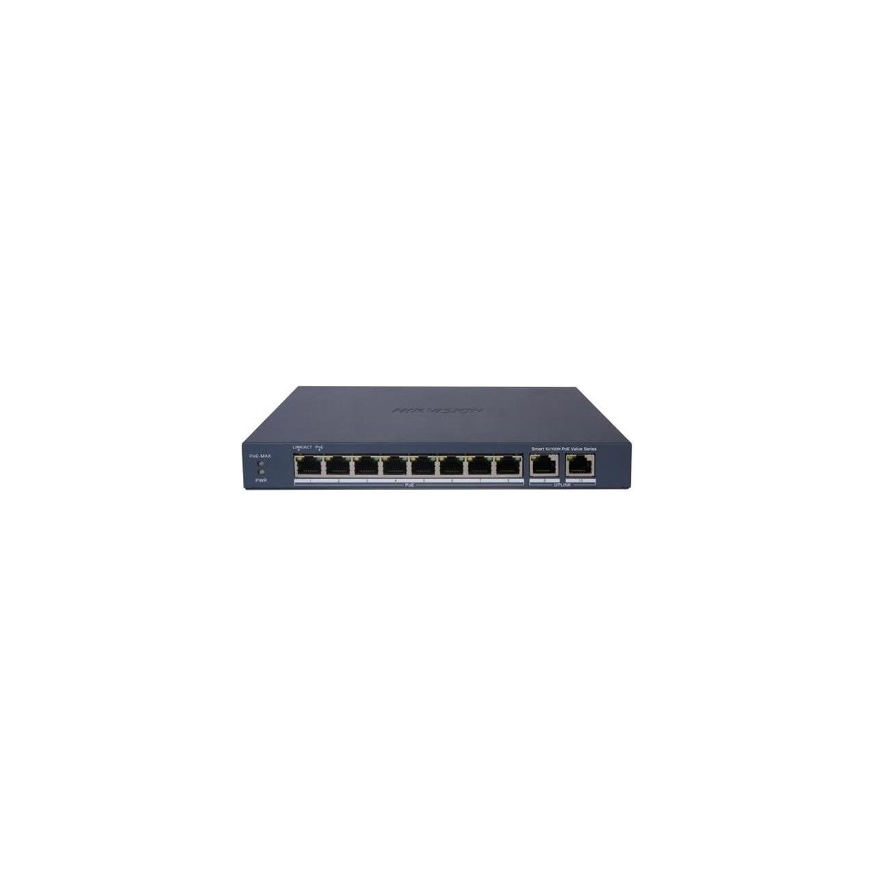 Hikvision DS-3E1310P-EI/M 8 Port PoE+ Switch - 2 Port Combo Uplink - 60W