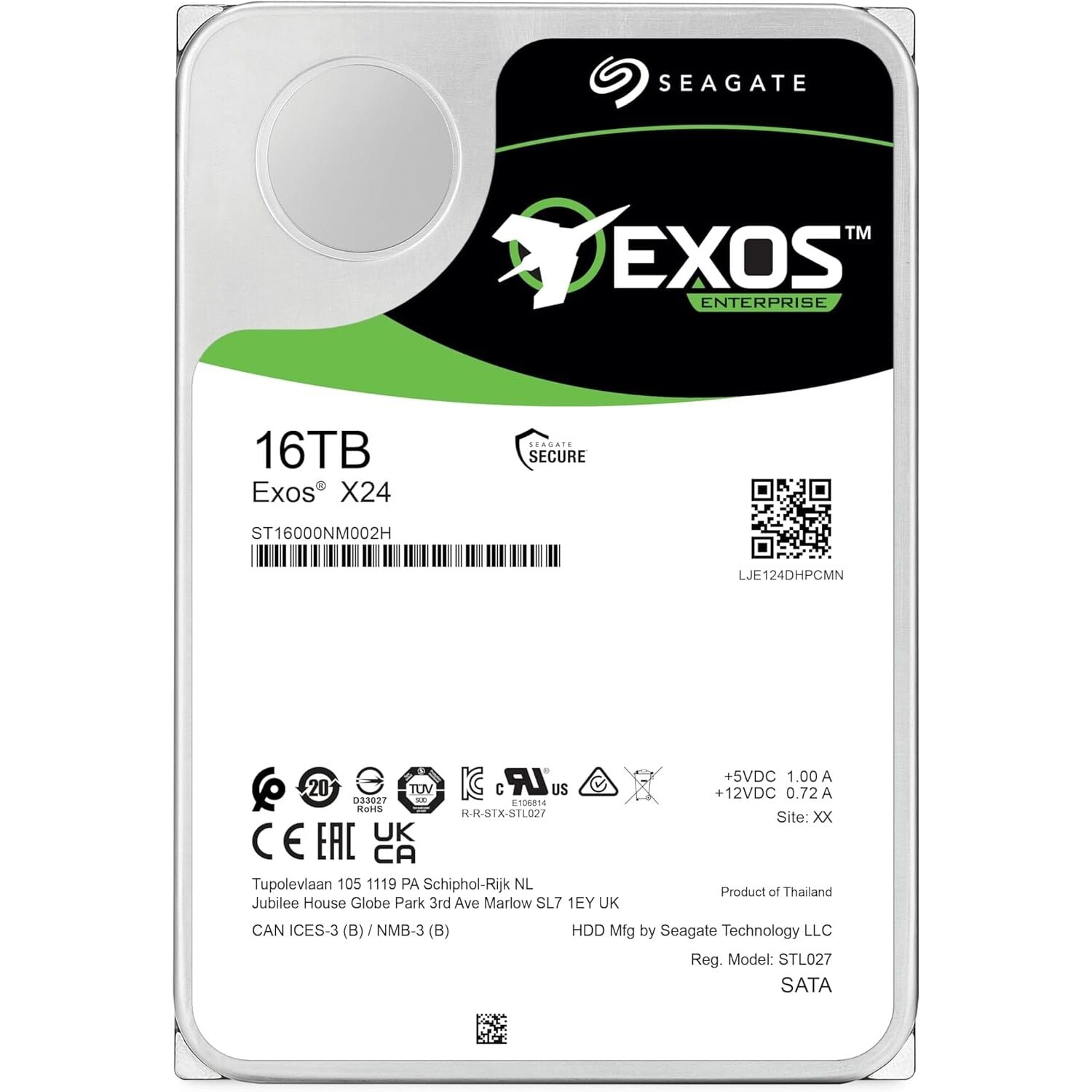 Seagate Exos X16 16TB 7200RPM Enterprise SATA 6Gb/s HDD - ST16000NM002H
