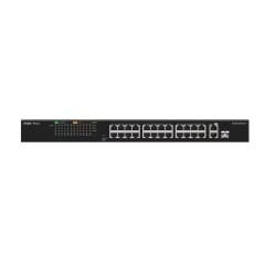 RUIJIE REYEE RG-ES126FGS-P 24 PORT 10/100 24 PORT POE 2 PORT UPLINK + 1 SFP 370 WATT YONETILEMEZ RACK MOUNT SWITCH
