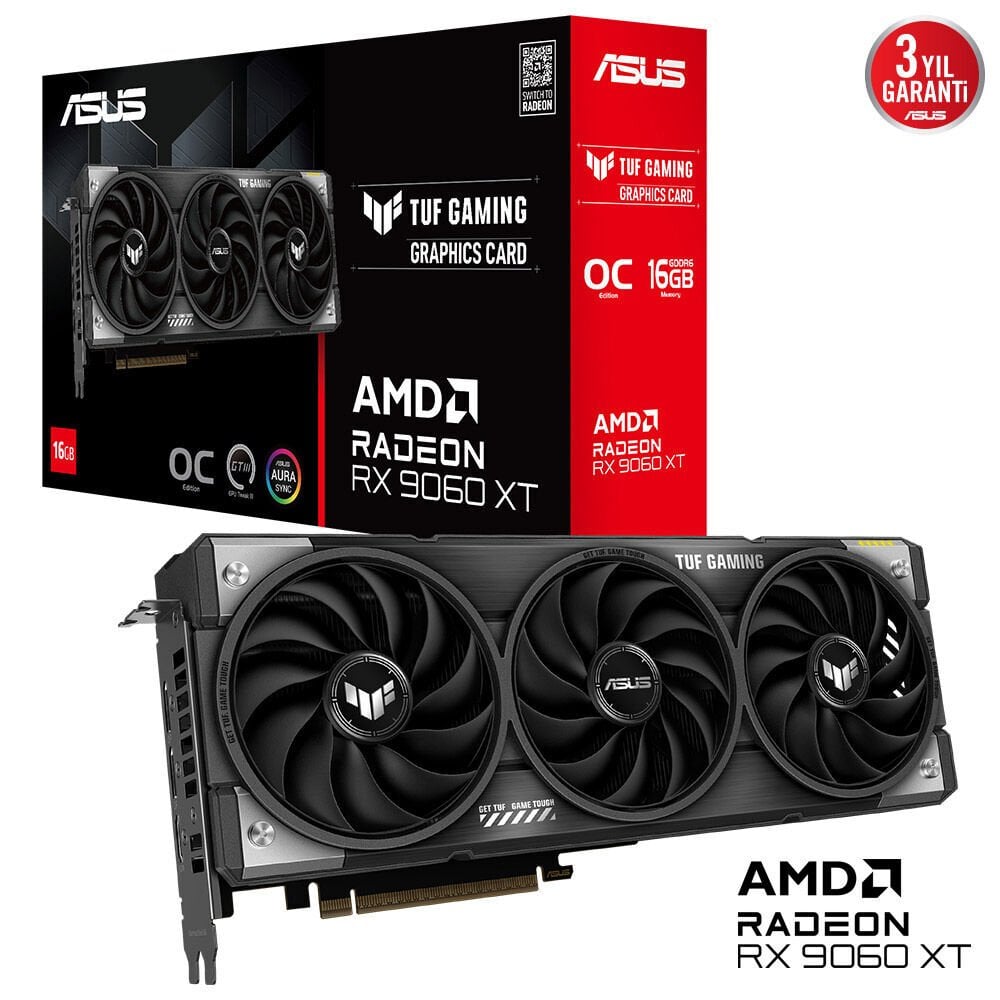 ASUS TUF-RX9060XT-O16G-GAMING AMD RADEON RX9060XT 16GB GDDR6 128bit  1xHDMI 2xDP EKRAN KART