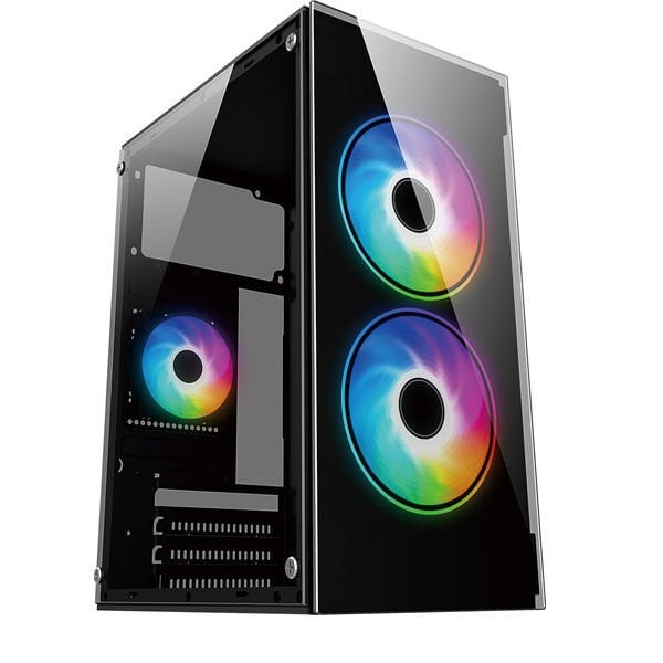 IROMX BTX-B350G 350W 2x12 CM RGB FAN ATX 1xUSB2.0/1xUSB3.0 SİYAH MINI GAMING KASA