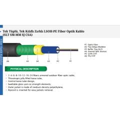 ERAT 4 CORE SINGLE MODE (SM) SLT SJSA ZIRHLI FİBER KABLO 9/125 HPT9SSJSA-004