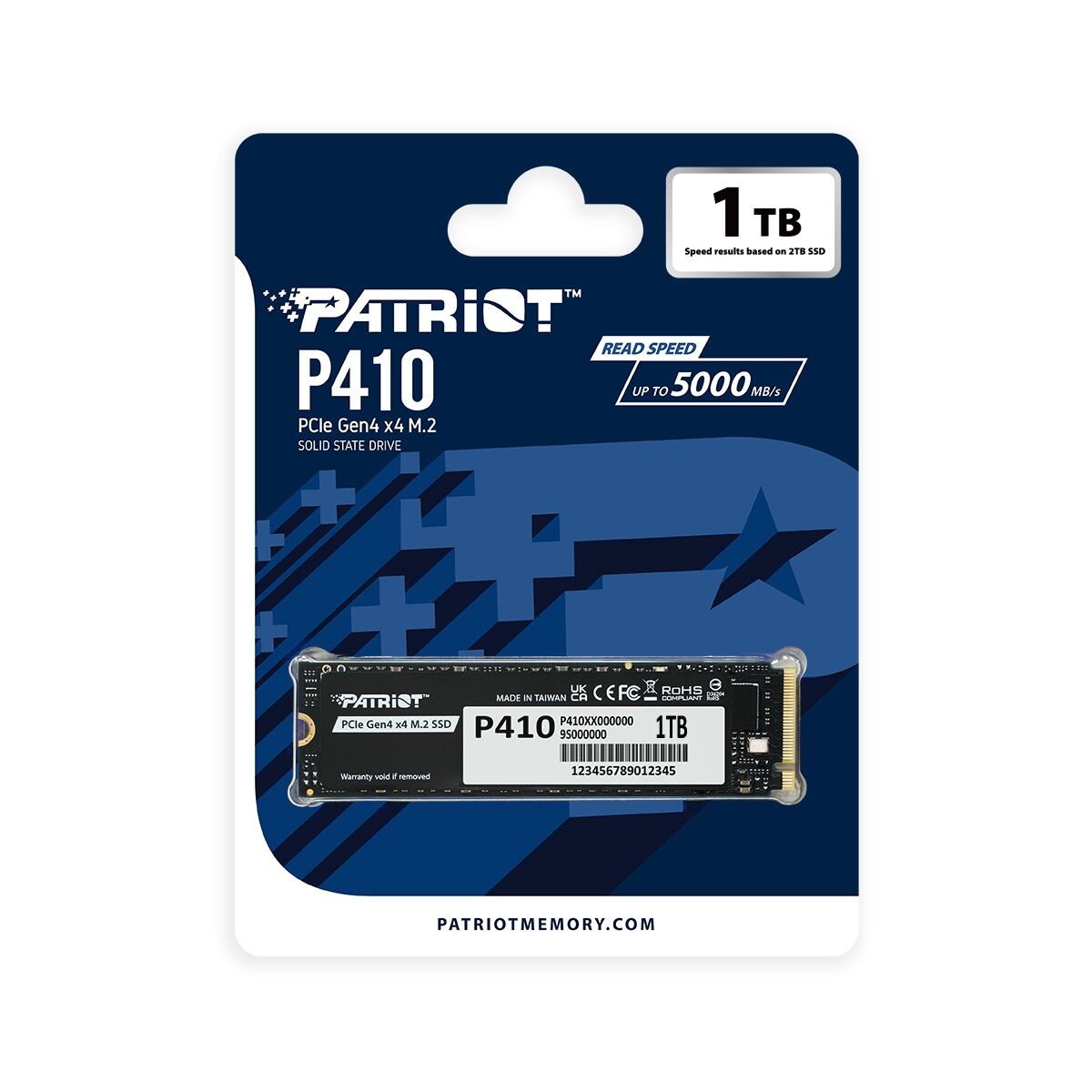 PATRIOT P410 1TB 5000/4500MB/s M2 PCIe GEN4 NVME SSD P410P1TBM28H