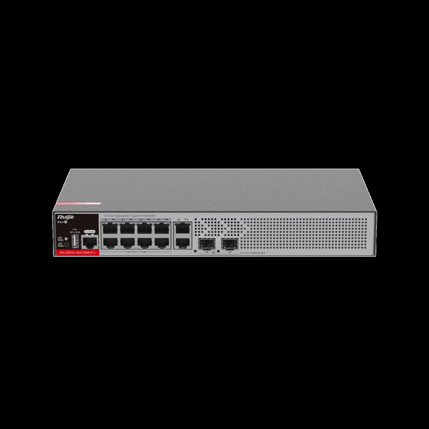 RUIJIE RG-S2915-10GT2MS-P-L 10 PORT 10/100/1000 8 PORT POE/POE+ 2xSFP 125W YONETILEBILIR RACK MOUNT SWITCH